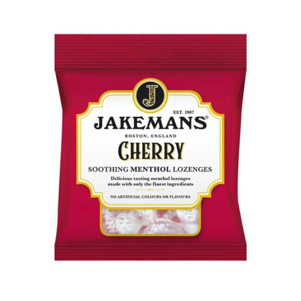 Jakemans Cherry Menthol Sweets 73g Bag - 1 Pack -