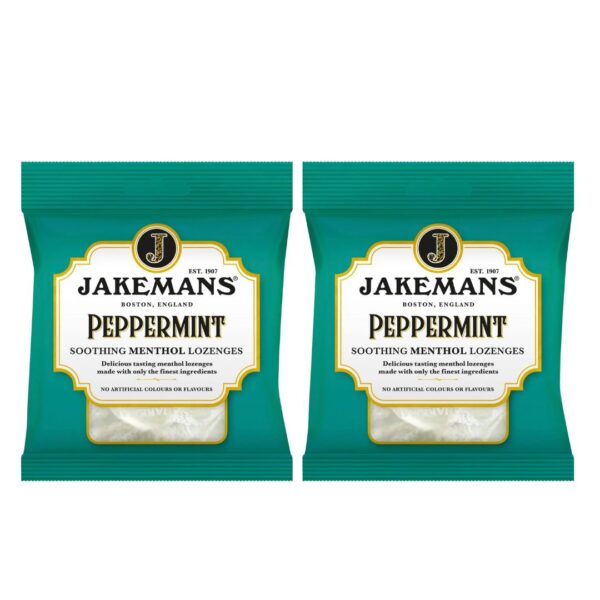 Jakemans Peppermint Sweets 73g Bag - 2 Pack -