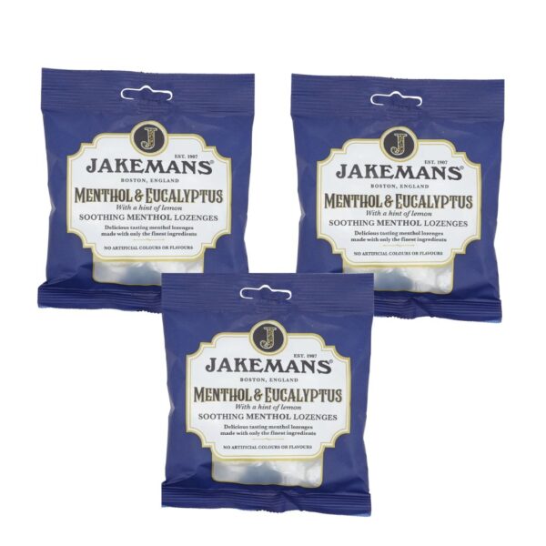 Jakemans Eucalyptus Sweets 73g Bag - 3 Pack -