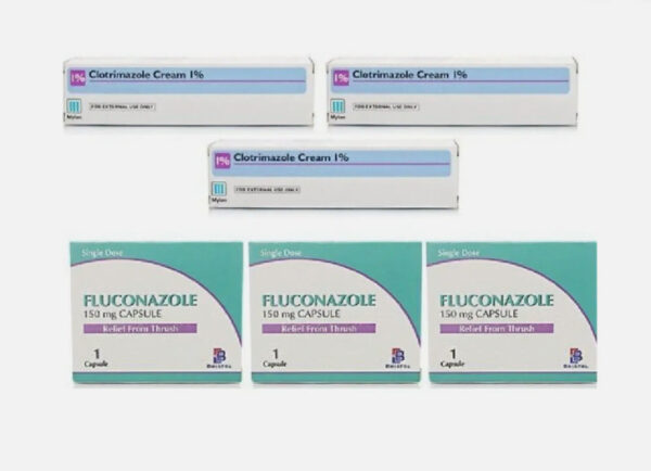3 x Clotrimazole & 3 x Fluconazole Thrush Treatment