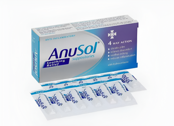 Anusol Plus HC - 12 Suppositories - Hemorrhoids - Piles - With Hydrocortisone.