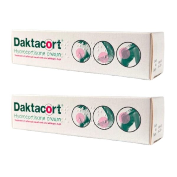 2x Daktacort Hydrocortisone Triple Action Cream 15g UK Pharmacy.