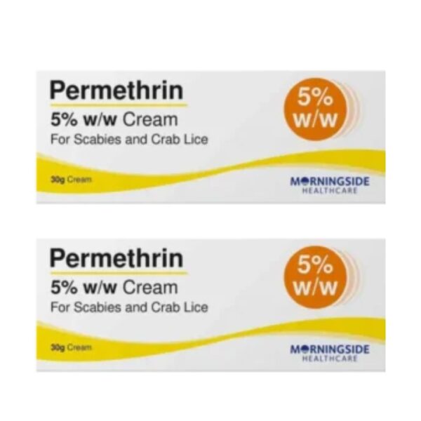 Permethrin 5% Cream for Scabies/Crab Lice - 2x30g (Lyclear generic alternative)-