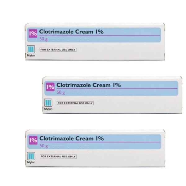Mylan Clotrimazole 1% Cream 50g x 3 - Treatment For Fungal Skin Infections -