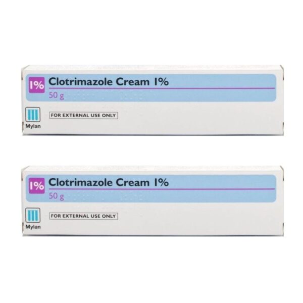 Mylan Clotrimazole 1% Cream 50g x 2 - Treatment For Fungal Skin Infections -