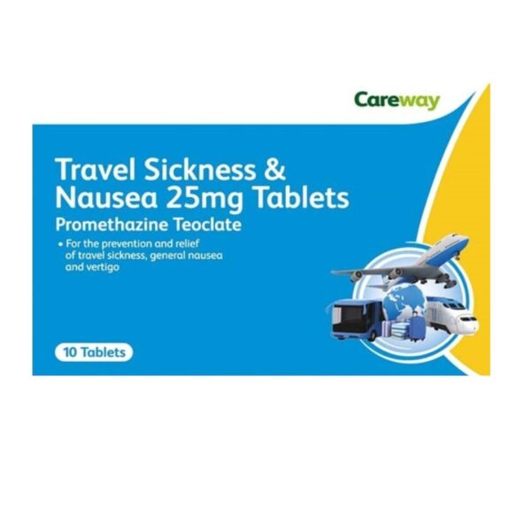 Careway Travel Sickness And Nausea 25mg Tablets - 10 Tabs -