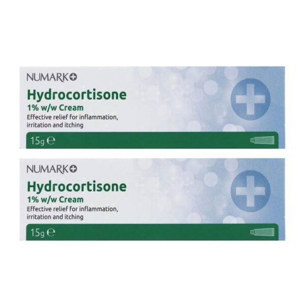 2 x Numark Hydrocortisone Cream 1% 15g - Itching Irritated Skin or Inflammation-