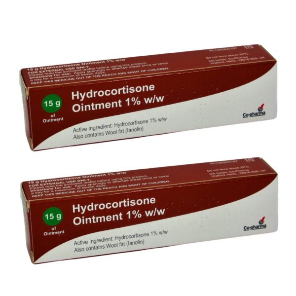 2x Hydrocortisone Ointment 15g - Swelling Itching Irritated Skin UK Pharmacy