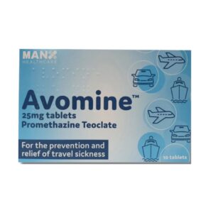 Avomin Tablets 25mg-To Prevent & Treat Travel Sickness/10 Tablets.