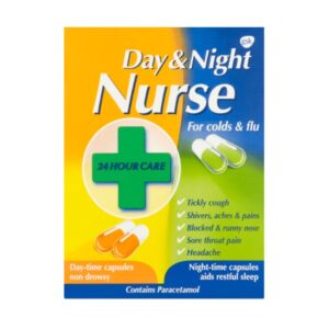 Day & Night Nurse Capsules - Pack of 24 - For Cold & Flu- Contains Paracetamol