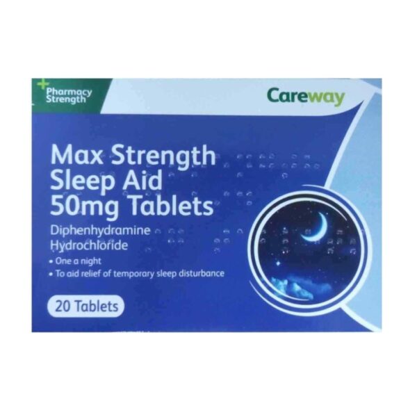 Careway Max Strength Sleep Aid 50mg - 20 Tablets - MAX ORDER QTY 1
