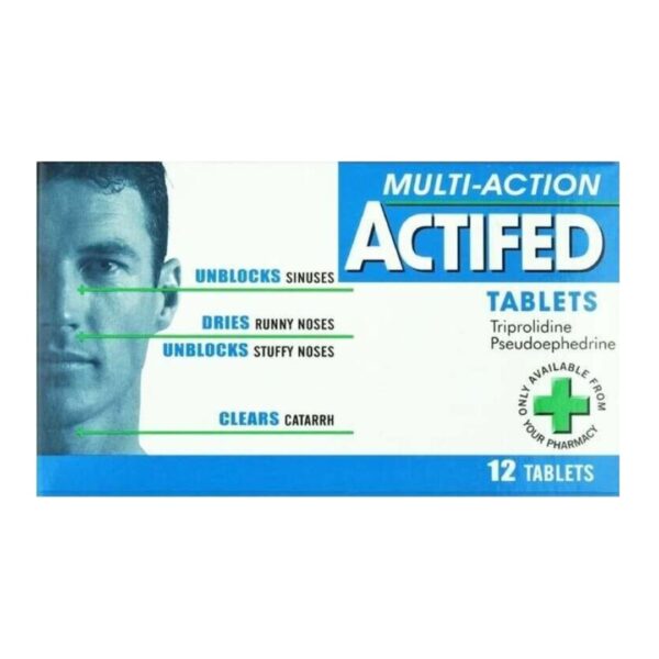 Actifed Multi-Action - 1x12 Tablets  Fast-Acting  Sinus Relief Maximum 1 pack