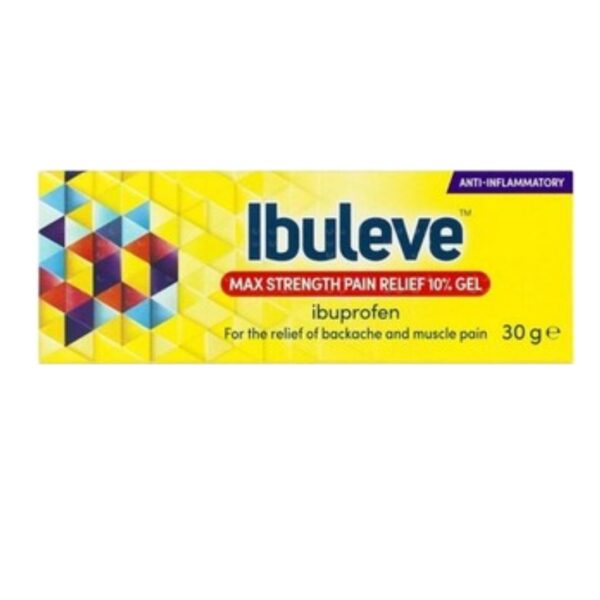 Ibuleve Max Strength Pain Relief 10 % Gel - 30g - Gets Absorbed Fast/Easily -