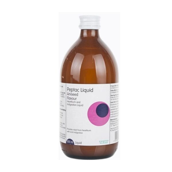 Peptac Aniseed Flavour Antacid 500ml - Relieves Heartburn Indigestion Symptoms